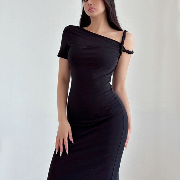 Elina Asymmetrical One Shoulder Bodycon Dress