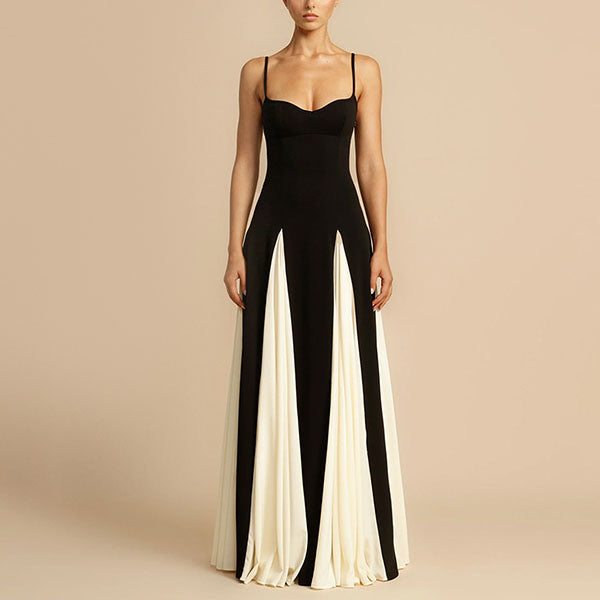 Nara Spaghetti Strap Contrast Maxi Dress