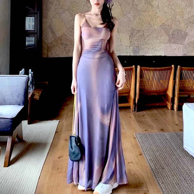 Sophia Lilac Multi Abstract Print Maxi Dress