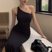 Alyssa Black One Shoulder Bodycon Dress