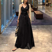 Kellie Black Cut Out Ruched Maxi Dress