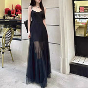 Callie Dark Romance Sheer Mesh Maxi Dress