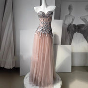 Selene Glow Blush Strapless Tulle Dress