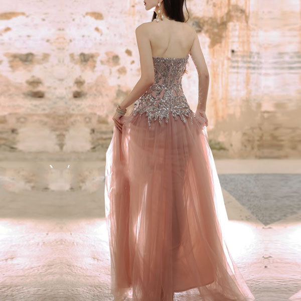 Selene Glow Blush Strapless Tulle Dress