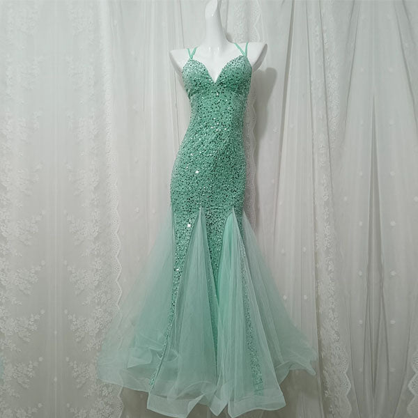 Laura Sparkling Glitter Mermaid Tulle Hem Dress