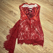 Anastasia All Lace Strapless Corset Mini Dress