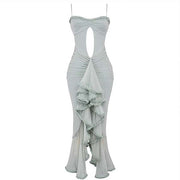 Melody Pale Mint Bodycon Ruffles Mermaid Dress