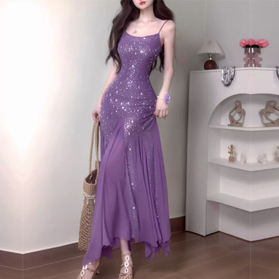 Ann Embellished Glitter Bodycon Pixie Hem Maxi Dress