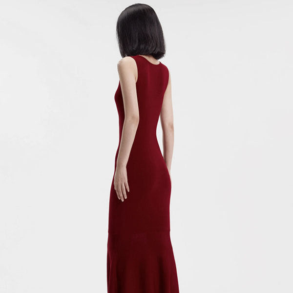 Hallie Burgundy Red Mermaid Hem Dress