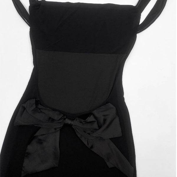 Lina Embrace Backless Dress with Satin Bow