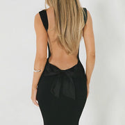 Lina Embrace Backless Dress with Satin Bow