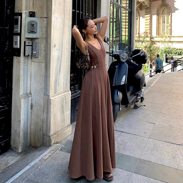 Carol V-Neck Cut Out Maxi Dress